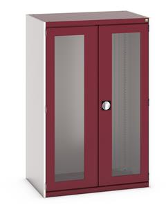 40021070.** cubio cupboard with window doors. WxDxH: 1050x650x1600mm. RAL 7035/5010 or selected